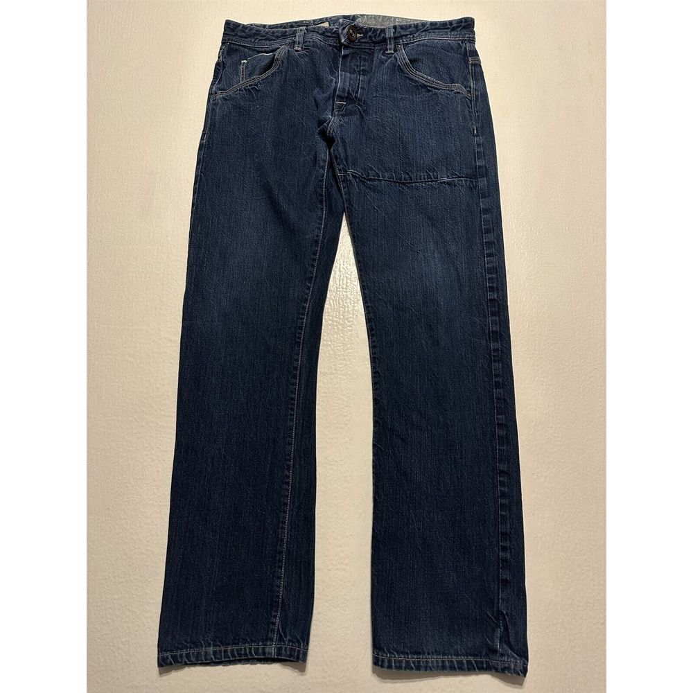 Volcom 36 x 32 Vorta Slim Dark‎ Wash Selvedge Denim Jeans